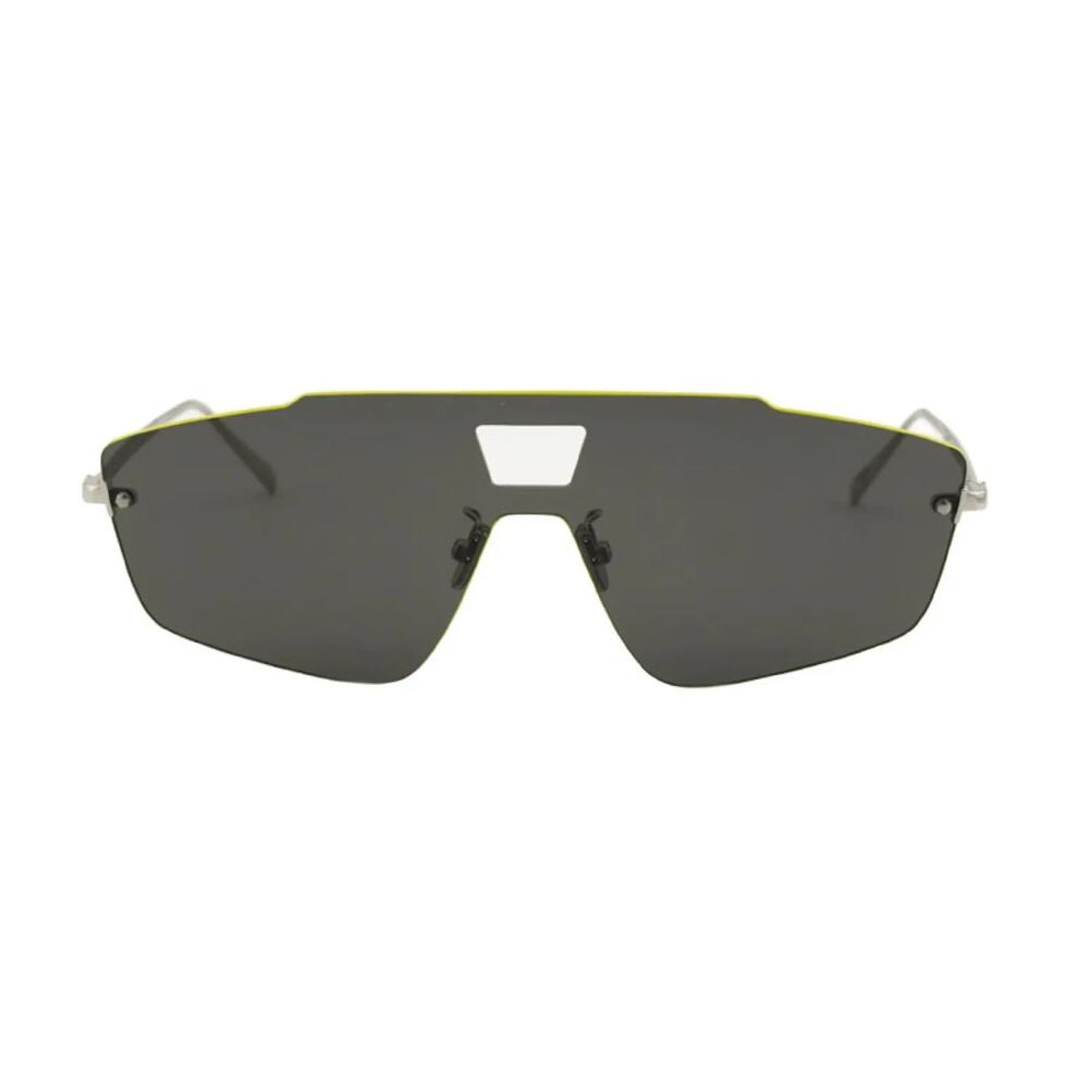 Berluti Sunglasses BL40019U 16D Mens Shiny Palladium Yellow Shield Grey Lens